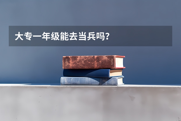 大专一年级能去当兵吗？