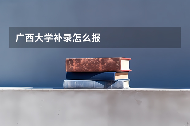广西大学补录怎么报