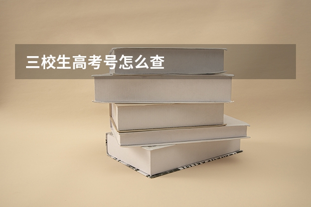 三校生高考号怎么查