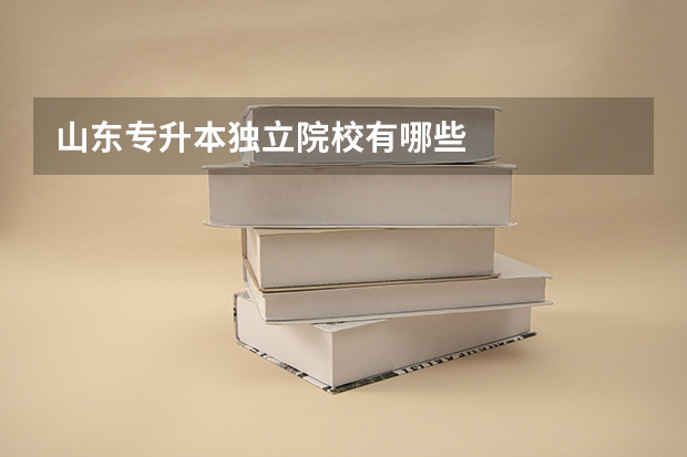 山东专升本独立院校有哪些