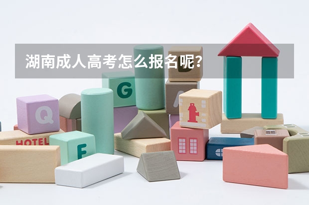 湖南成人高考怎么报名呢?