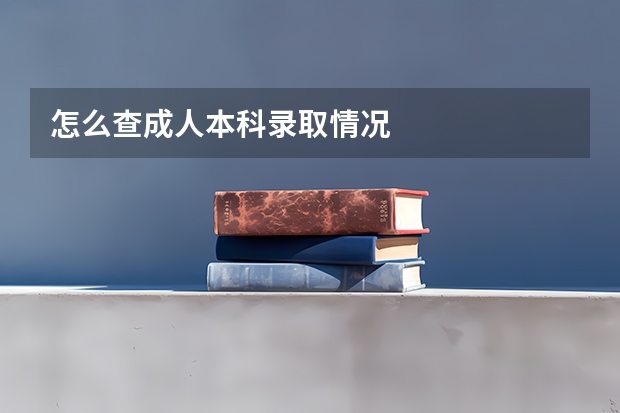 怎么查成人本科录取情况
