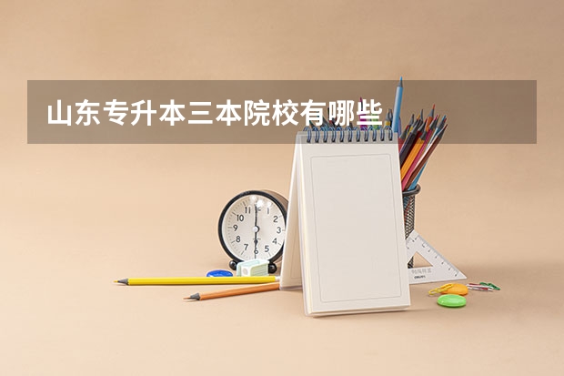 山东专升本三本院校有哪些