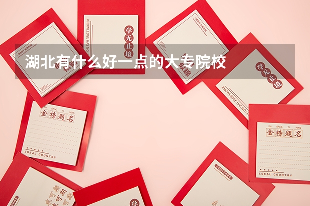 湖北有什么好一点的大专院校