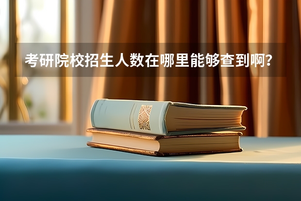 考研院校招生人数在哪里能够查到啊？