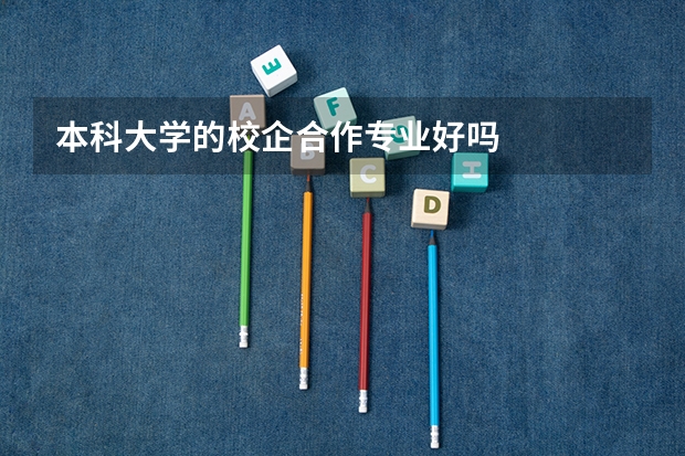 本科大学的校企合作专业好吗